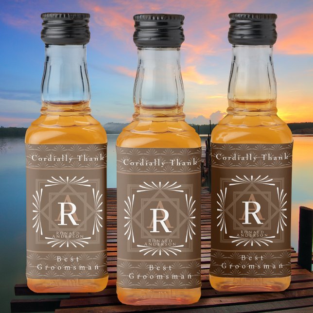 Na moda Frame Brown Monograma (Modern stylish Monogram Design. )