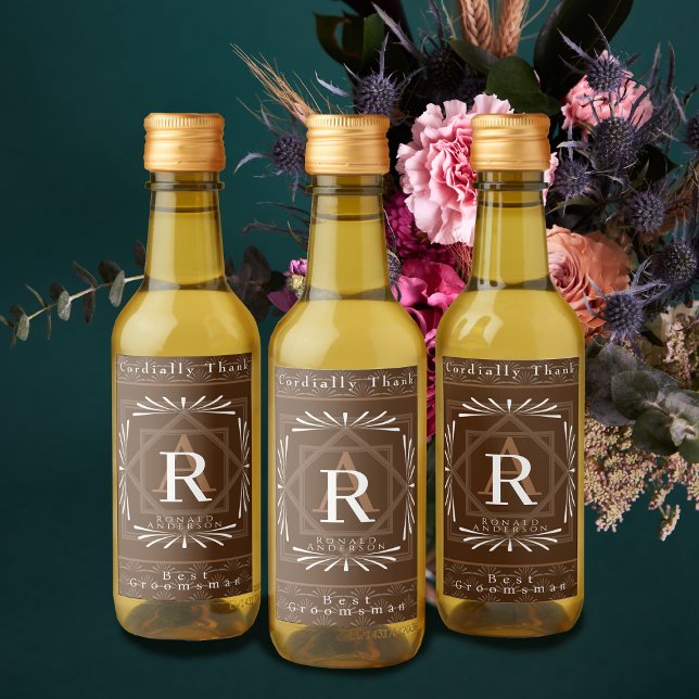 Na moda Frame Brown Monograma (Modern stylish Monogram Design. )