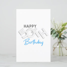 Na moda Happy 50th Birthday Typografia