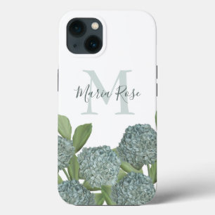 Na moda Hydrangea Floral Monograma Personalizado