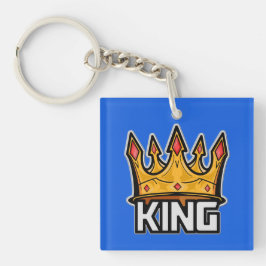 Na moda King Crown Acrylic Chaveiro