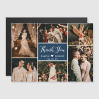 Na moda Marinho Foto Colagem Casamento Obrigado
