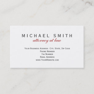 Na moda Minimalista Advogado Cartão de visita