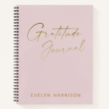 Na moda Minimalista Blush Gratidão Personalizada