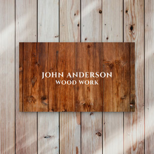 Na moda Modern Wooden Carpentry Cartão de visita
