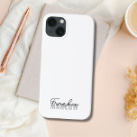 Na moda Monograma - Leão Branco Minimalista de Scr<br><div class="desc">Procurando um na moda e uma maneira moderna de proteger seu novo iPhone 13? Veja nosso caso de iPhone 13 Mate-Mate iPhone Moderno Mínimalista do Monograma Na moda! Com a sua design limpa, simples e moderna cor branca minimalista, este caso é perfeito para quem quiser fazer uma declaração sem ser...</div>