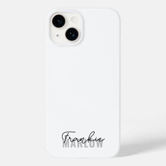 Na moda Monograma - Script Branco Mínimo Moderno C (Verso)