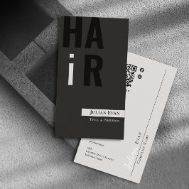 Na moda Monotone Hairdresser Cartão de visita