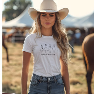 Na moda mulheres Feliz T-Shirt do Dia das Mulheres