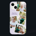 Na moda multi-família de fotos de cor roxa<br><div class="desc">Design de capa de telefone eletrônica da família de fotos múltipla na moda moderna. Aniversário ideal,  Natal,  dia de as mães ou design Dia de os pais. A cor lilás roxa pode ser alterada.</div>