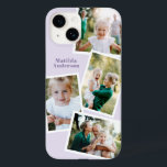 Na moda multi-família de fotos de cor roxa<br><div class="desc">Design de capa de telefone eletrônica da família de fotos múltipla na moda moderna. Aniversário ideal,  Natal,  dia de as mães ou design Dia de os pais. A cor lilás roxa pode ser alterada.</div>