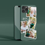 Na moda multi-família de fotos modernas - chic ver<br><div class="desc">Design de capa de telefone eletrônica da família de fotos múltipla na moda moderna. Ideal aniversário,  Natal,  dia de as mães ou design Dia de os pais. cor verde pode ser alterada.</div>