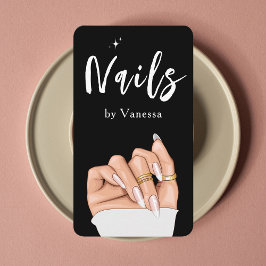 Na moda Nail Artist Salon Qr Code Cartão de visita