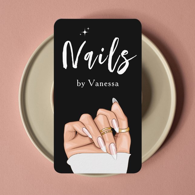 Na moda Nail Artist Salon Qr Code Cartão de visita (Criador carregado)