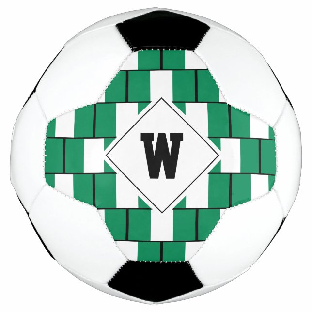 Na moda NIGERIA FLAG Monograma Bola de Futebol (Frente)