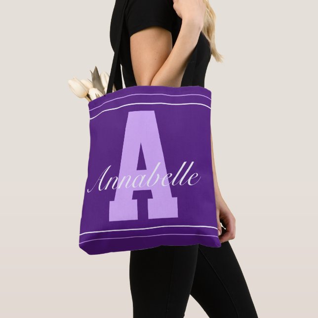 Na moda personalizado tipografia nome tote bag (Close Up)