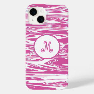 Na moda personalizar monograma branco rosa elegant