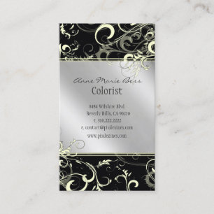 Na moda preto prata branca + cartões de visitas d