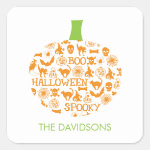Na moda Pumpkin Halloween - Etiquetas de presentes