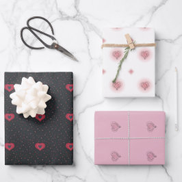 Na moda Red e Pink Heart Padrões amam o tema