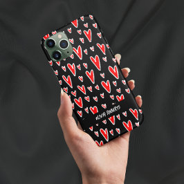 Na moda Red Hearts Dia de os namorados Personaliza