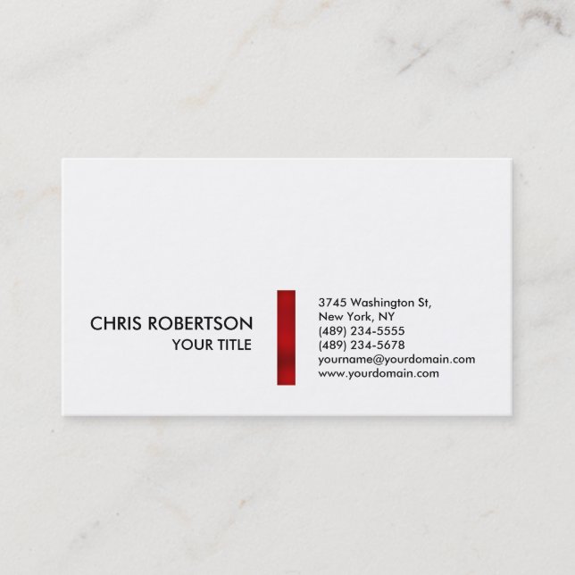 Na moda Red Strike White Cartão de visita (Frente)
