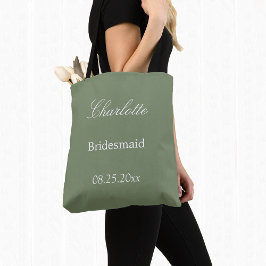 Na moda Sage Green Bridesmaid Tote Bag