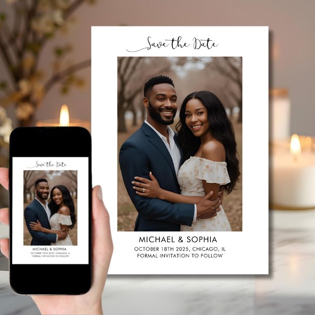 Na moda Salve o Anúncio de casamento de fotos de d (Criador carregado)