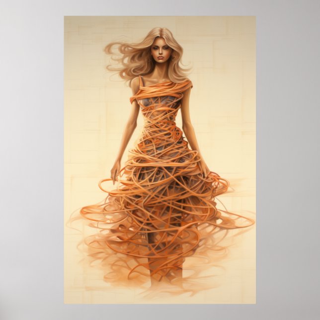 Na moda Spaghetti Fashion Design de Sketch Poster  (Frente)