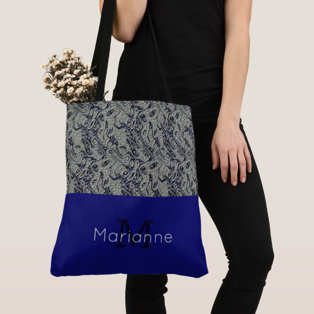 Na moda Texturizado Monograma Tote Bag (Close Up)