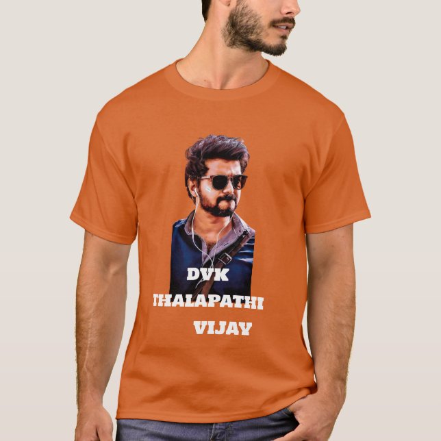 Na moda Thalapathy Vijay T-Shirt | DESIGN DVK (Frente)