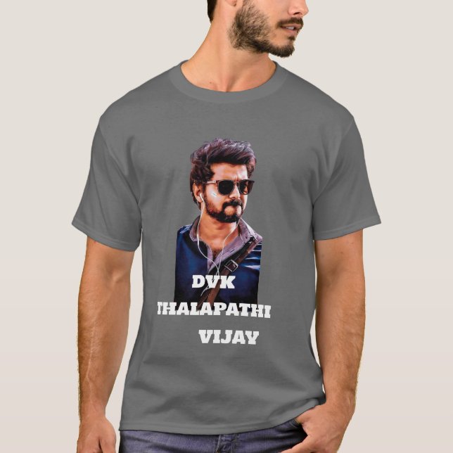 Na moda Thalapathy Vijay T-Shirt | DESIGN DVK (Frente)