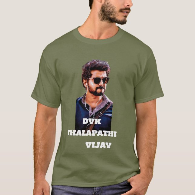 Na moda Thalapathy Vijay T-Shirt | DESIGN DVK (Frente)