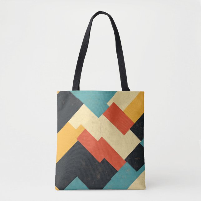 Na moda Tote Bag com Design Geométrico (Frente)