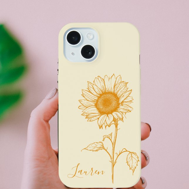 Na moda Trendy Cute Sunflower Botânico (Criador carregado)