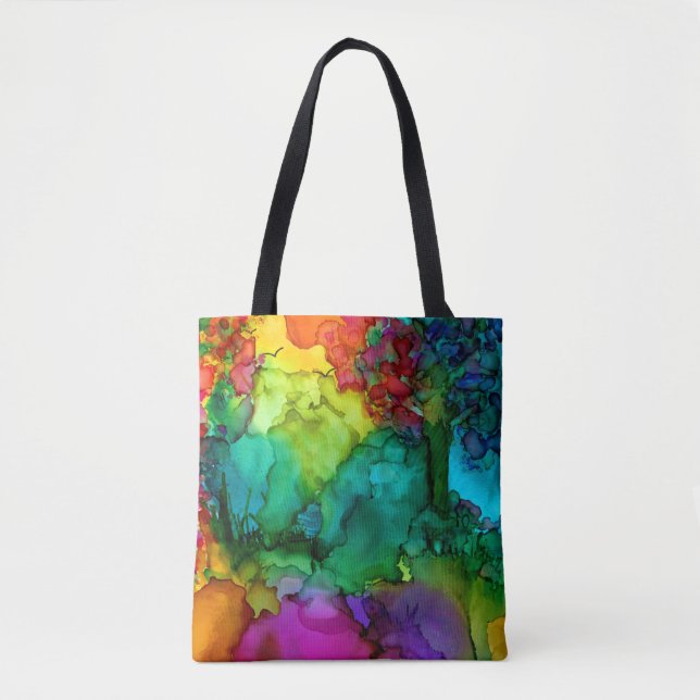 Na moda, Trendy e Abstrato Tote Bag Coloridos (Frente)
