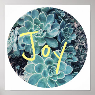 Na moda Verde-Cactus Suculta Joy Poster