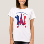 Na moda Viciado em T-Shirt PARIS<br><div class="desc">Esta é uma camiseta na moda personalizada ADDICTED TO PARIS, com o esboço do mapa da França na bandeira TRICOLORE da FRANÇA. Curvo no topo, o texto diz ADDICTED TO PARIS. O orgulho é um gráfico da Torre Eiffel (Tour Eiffel) e há grupos de corações vermelhos. O rumo curvo desta...</div>