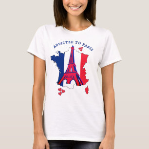 Na moda Viciado em T-Shirt PARIS