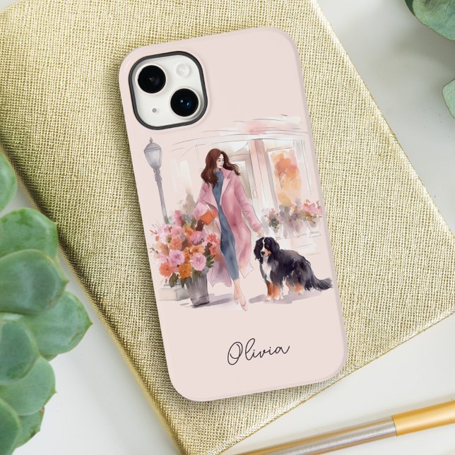 Na moda Watercolor Bernese Mountain Dog Lover (Criador carregado)