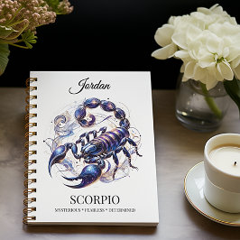 Na moda Watercolor Scorpio - Diário Personalizado