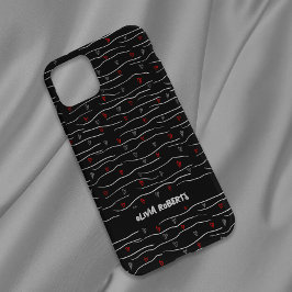 Na moda White Chalk Hearts Lines Pattern Personali