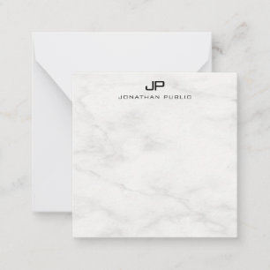 Na moda White Marble Monograma Quadrado Modelo