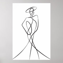Na moda Woman Line Art Poster