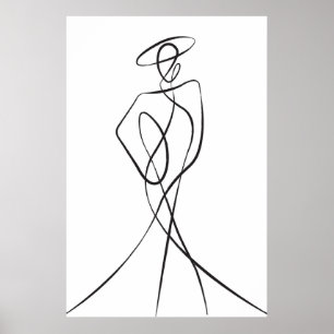 Na moda Woman Line Art Poster