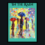 Na poster de chuva<br><div class="desc">Veja esta imagem colorida de pessoas em pé com guarda-chuvas. Esta imagem ficaria excelente em um quarto ou parede de toca. Você pode esta poster de "Na Chuva" na minha impressão na loja a pedido. Até a próxima vez, relaxe e aproveite.</div>