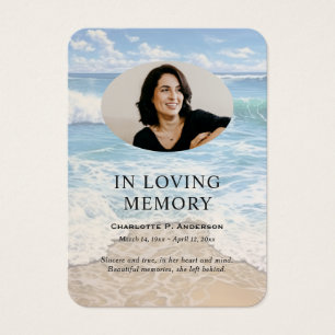 Na Praia Memorial Prayer Cartões com fotos