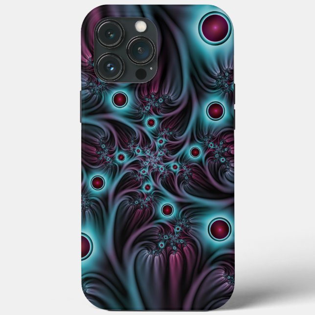 Na Profundidade da Arte Fractal Abstrato Azul Cor- (Verso)