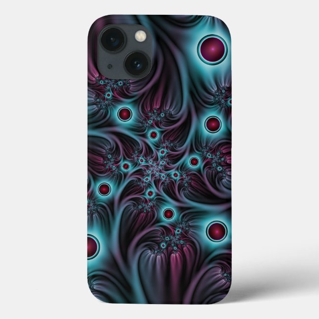 Na Profundidade da Arte Fractal Abstrato Azul Cor- (Verso)