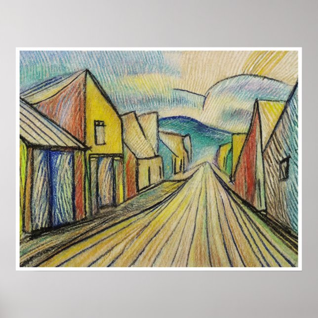 Na Rua Principal - Impressão de Arte Arquivada (Frente)